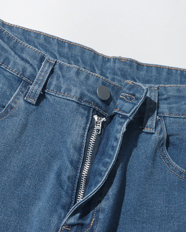 High-Waisted Diamond-Embellished Straight-Leg Trousers