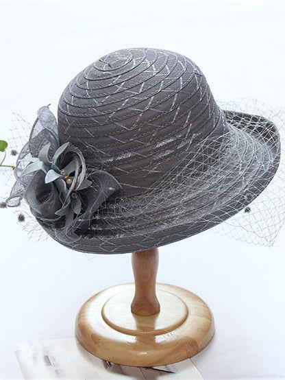Hat Bucket Hat Sun Hat Black Purple Pink Party Outdoor Dailywear Floral Floral Portable Windproof Comfort for Women