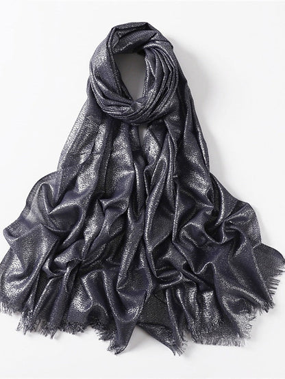 Shawls & Wraps Outdoor Dailywear Holiday Black Brown Purple Scarf Pure Color for Women