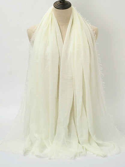 Plain Wrinkle Wrap Cotton Viscose Long Shawl Scarf Women Crinkle Hijab Shawl Muslim Head Hijab Scarf for Women