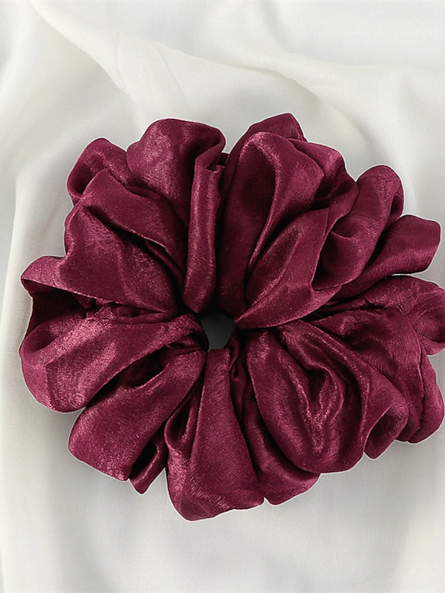 Plain Malaysian Bunch Hair Tie Women Silk Linen Ribbon Wrist Shawl Muslim Hijab Bonnet Volumizing Scrunchie Headband for Women