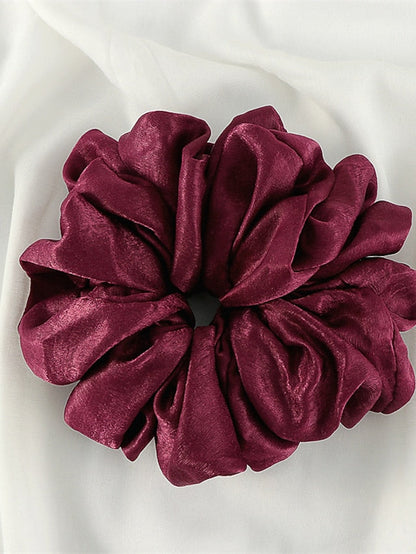 Plain Malaysian Bunch Hair Tie Women Silk Linen Ribbon Wrist Shawl Muslim Hijab Bonnet Volumizing Scrunchie Headband for Women