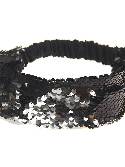 1PC Hairpins Hair Band For Outdoor Daily Sequins Fabric Black White Blue for Women