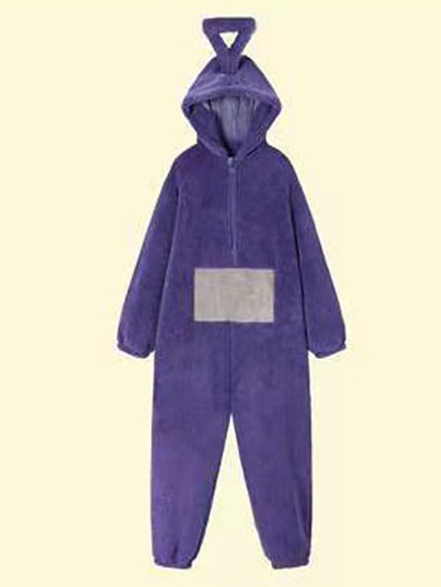 Adults' Kigurumi Pajamas Nightwear Alien Teletubbies Character Onesie Pajamas Flannel Cosplay For Men and Women Christmas Animal Sleepwear Cartoon Festival / Holiday Costumes