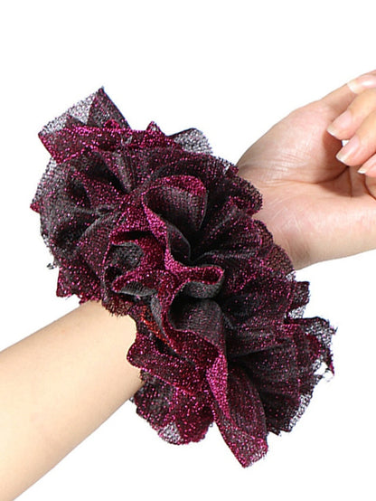 Bling Scrunchies Giant Large Intestine Big Hair Ties Elastic Rubber Bands Glitter Ponytail Holder Hijab Volumizing Scrunchies for Women