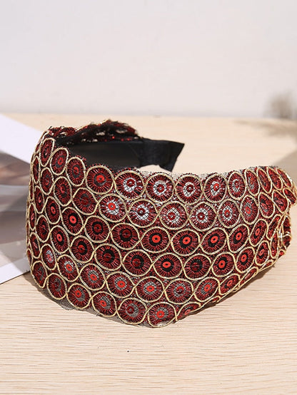 1PC Sequins with Gold Thread Shining Headband for Women