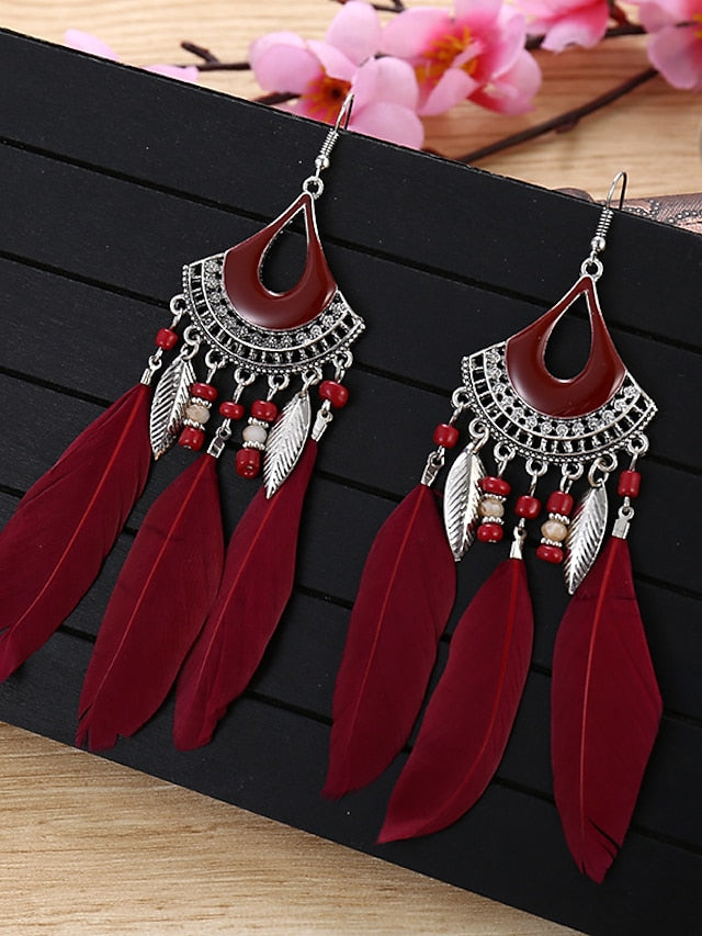 Earrings Textured Street Pure Color Earring / White / Red / Blue / Khaki / Fall for Women