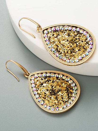 1 Pair Reinstone Sequins Shiny Earrings For Party Evening Daily Prom Alloy Pear Cut for Women