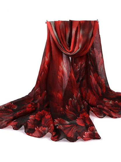 Scarves Shawl Daily Holiday Flowers Voile Bohemia 1 PC for Women