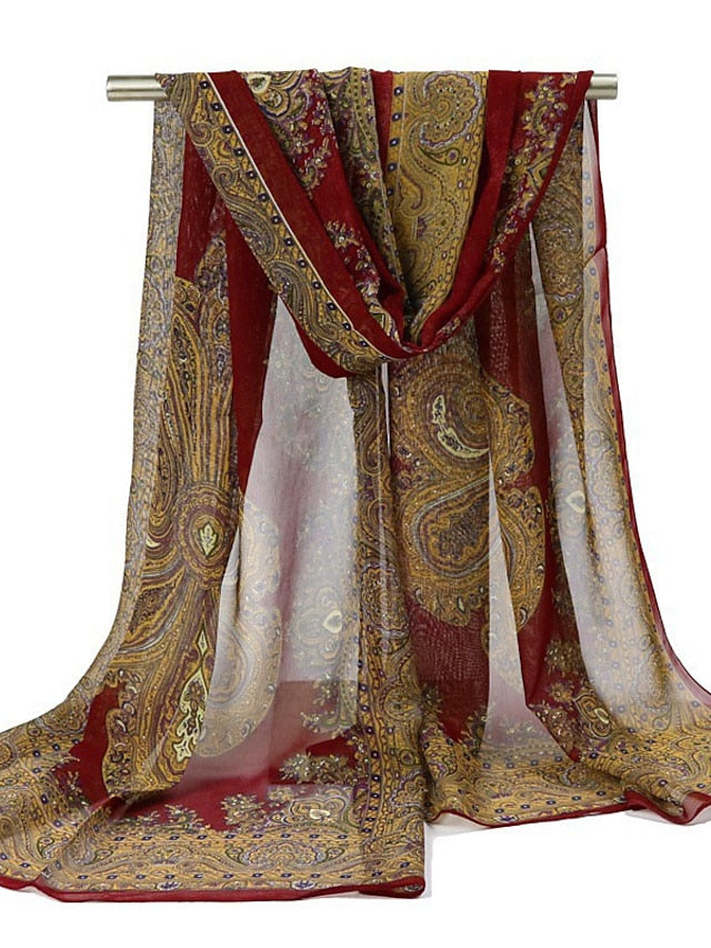 1pcs 160*50cm Multi-Style Holiday Gift Chiffon Print Scarf Wild Fashion Shawl Sunscreen Floral Scarf Scarves for Women