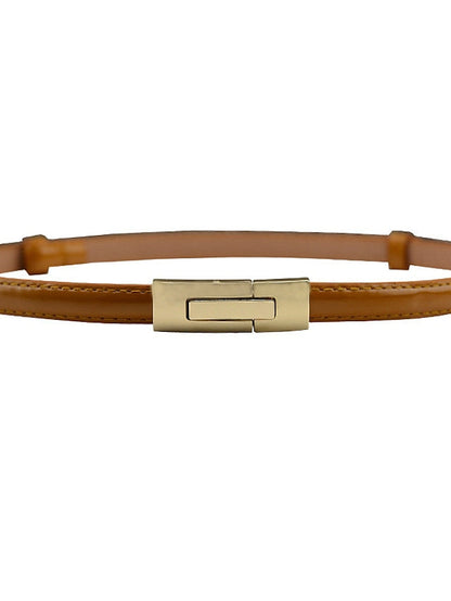 Skinny Belt Party Street Dailywear Holiday Gold Silver Belt Pure Color Blue Fall Winter Spring Summer for Women
