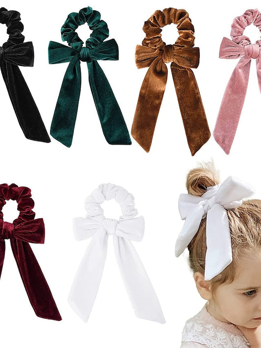 1 Pcs Hair Scrunchies Bowknot Velvet Elastics Hair Bands Scrunchy Hair Rope Ties Hair Bow Ponytail Holder Accessories for Women Girls for Women