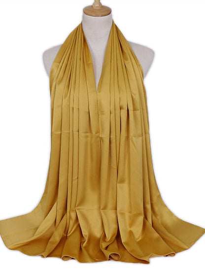 1pcs Women Silk Headscarf Hijab Scarf Long Muslim Shawl Turban Bandana Satin Scarves Head Wraps for Women