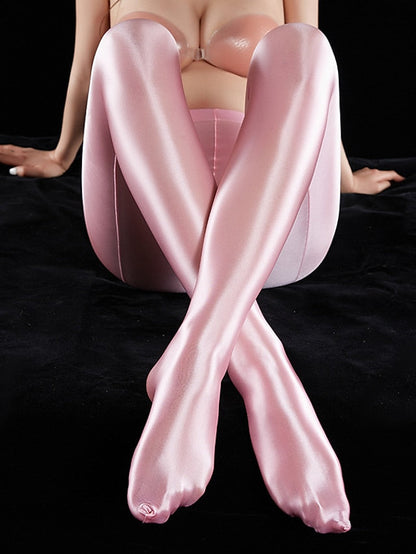 Stockings sexy oily silky skin-friendly foot crotch silky high elastic tight dance yoga pantyhose for Women