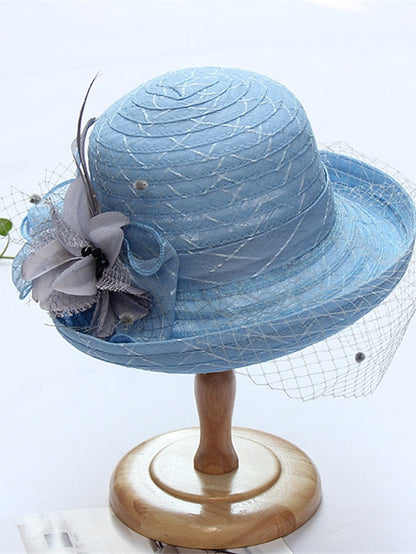 Hat Bucket Hat Sun Hat Black Purple Pink Party Outdoor Dailywear Floral Floral Portable Windproof Comfort for Women
