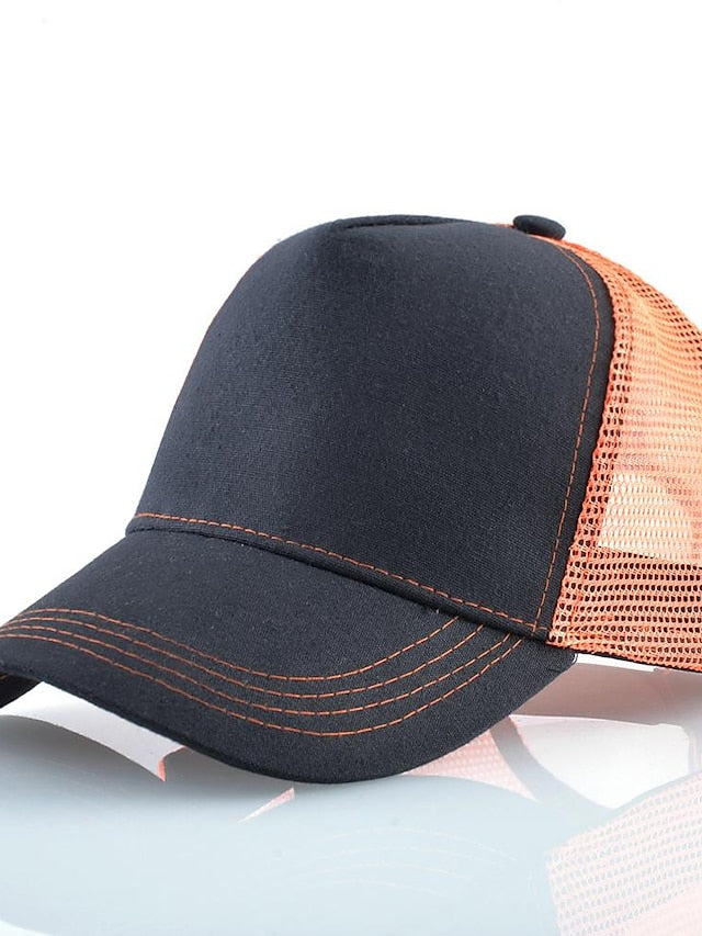 solid color cotton baseball cap european and american retro mesh cap peaked cap trucker hat men's spring and autumn simple tennis cap for Women