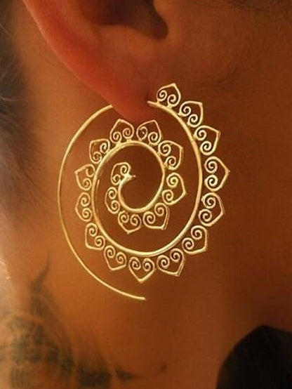 Hoop Earrings For Christmas Party Wedding Alloy filigree Wave for Women