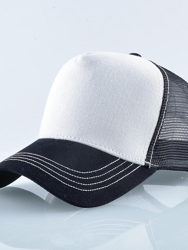 solid color cotton baseball cap european and american retro mesh cap peaked cap trucker hat men's spring and autumn simple tennis cap for Women