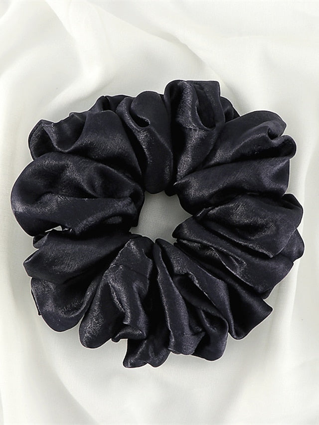 Plain Malaysian Bunch Hair Tie Women Silk Linen Ribbon Wrist Shawl Muslim Hijab Bonnet Volumizing Scrunchie Headband for Women