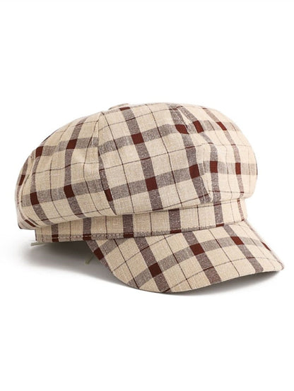 New Vintage White Cap Casual Women Cotton Beret Flat Hats for Women