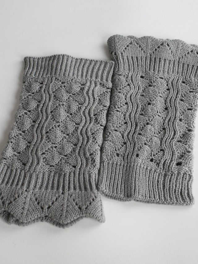 Leg Warmers Boot Cuffs Home Daily Solid Color Knit Casual Boho / Bohemian Warm 1 Pair for Women