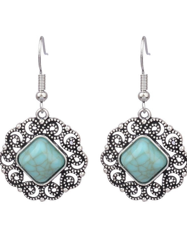 1 Pair Hanging Earrings For Daily Alloy Classic Totem Series for Women