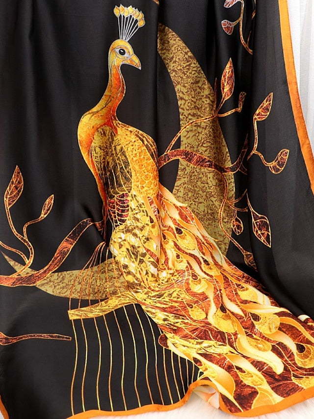 Long Style Soft Scarf Women Animal Print Shawl Wrap Hijab Scarves Female Bandana Satin Head Scarf Beach Pareo Stoles for Women