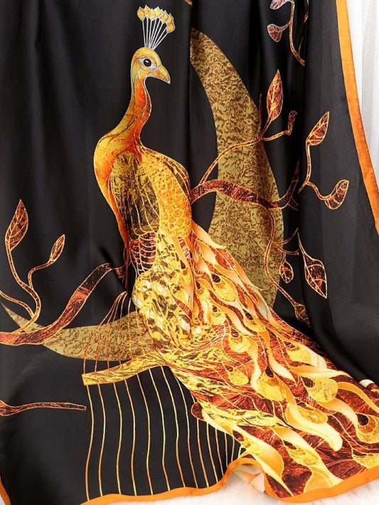 Long Style Soft Scarf Women Animal Print Shawl Wrap Hijab Scarves Female Bandana Satin Head Scarf Beach Pareo Stoles for Women