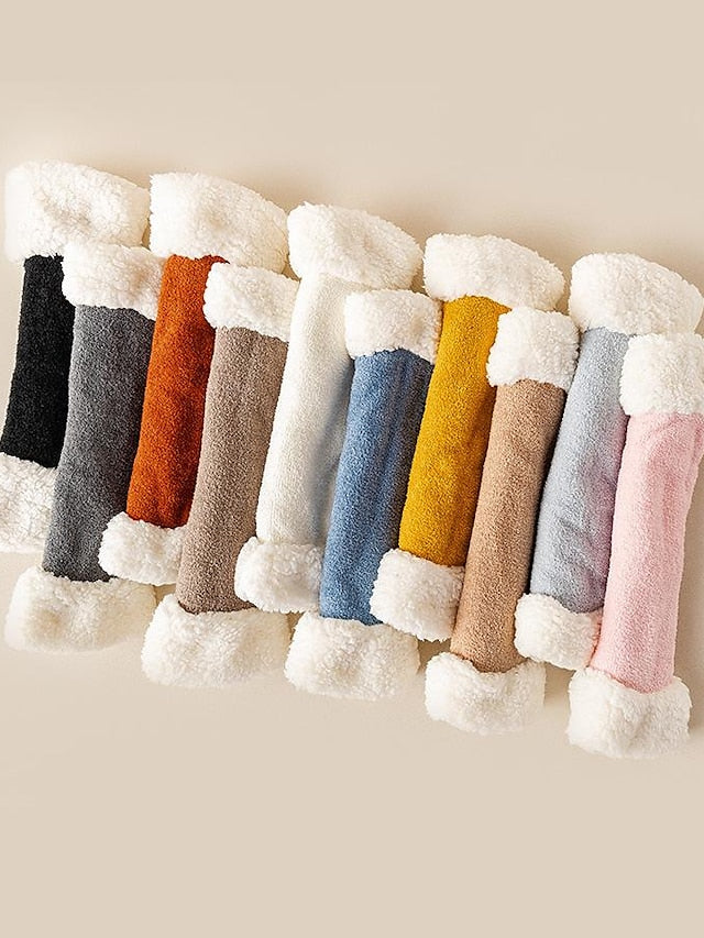 Leg Warmers Boot Cuffs Thick Winter Warm Socks Home Daily Solid Color Polyester Spandex Basic Classic Warm Casual 1 Pair for Women