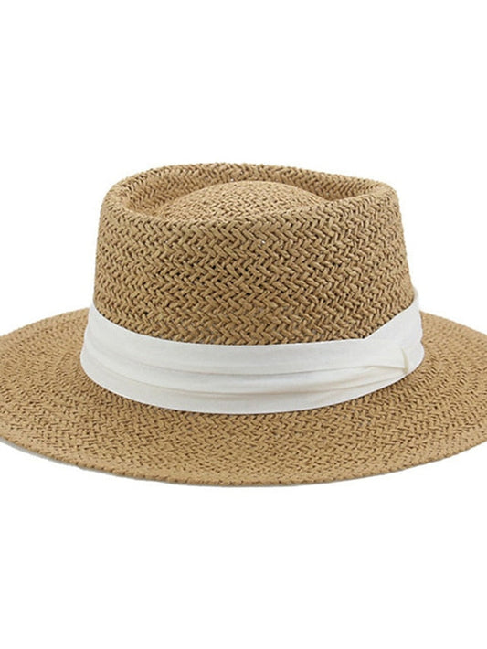 Hat Straw Hat Sun Hat Green Black Khaki Outdoor Daily Holiday Braided Bow Color Block Portable Sun Protection Comfort for Women