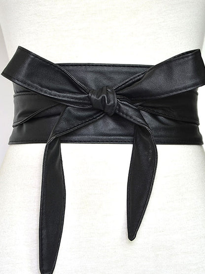 Wide Belt Corset Belt PU Leather Buckle Free Geometric Formal Party Daily White Black Wine Brown for Women