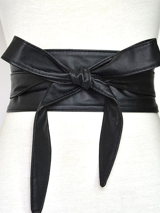 Wide Belt Corset Belt PU Leather Buckle Free Geometric Formal Party Daily White Black Wine Brown for Women