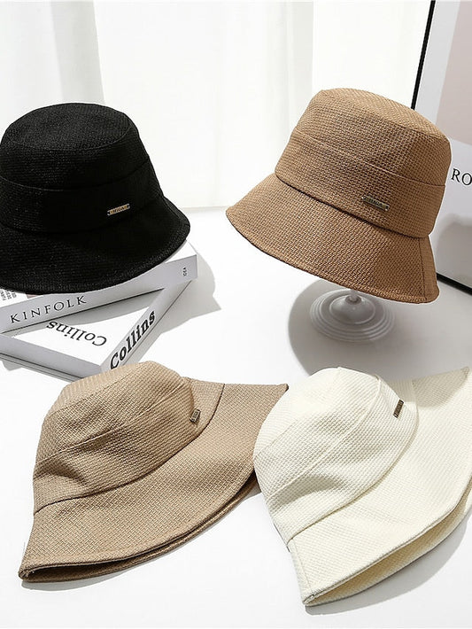 Sun Hat Bucket Cloche Hat Daily Holiday Solid / Plain Color Cloth Casual Breathability Outdoor Comfortable 1 pcs for Women