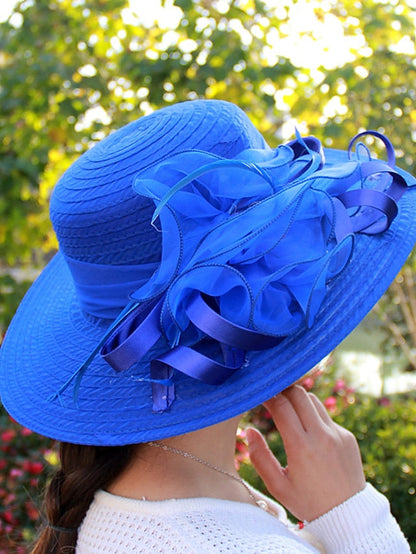 Party Hat Party Street Daily Flower Solid Colored Black White Hat Basic Blue Fall Winter Spring for Women