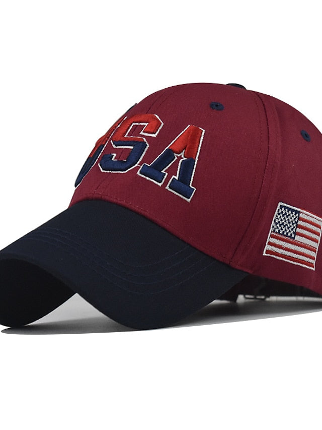 1pcs High Quality American Flag Cotton Baseball Cap For Men Embroidery USA Snapback Hat for Men&Women Fashion Trucker Hat for Women