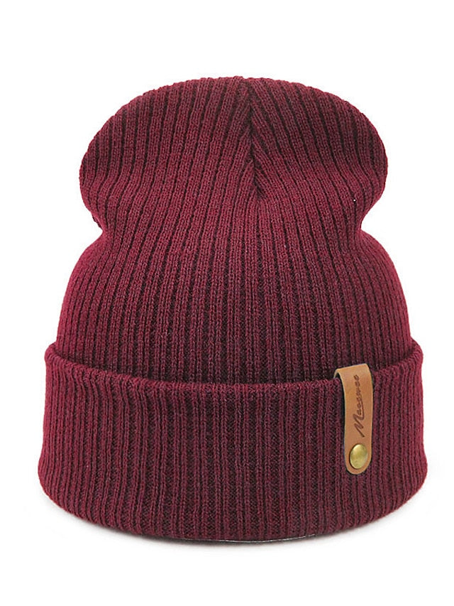 Hat Beanie / Slouchy Winter Hats Green Black Blue Outdoor Street Dailywear Knit Letter Windproof Comfort Warm for Women