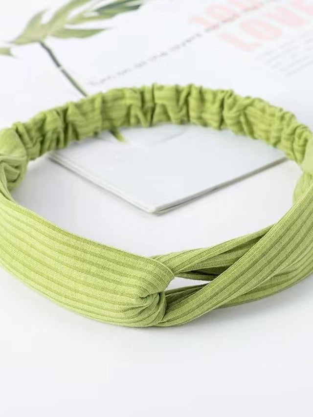 Women Twist Knotted Boho Stretchy Hair Bands Cross Turban for Women
