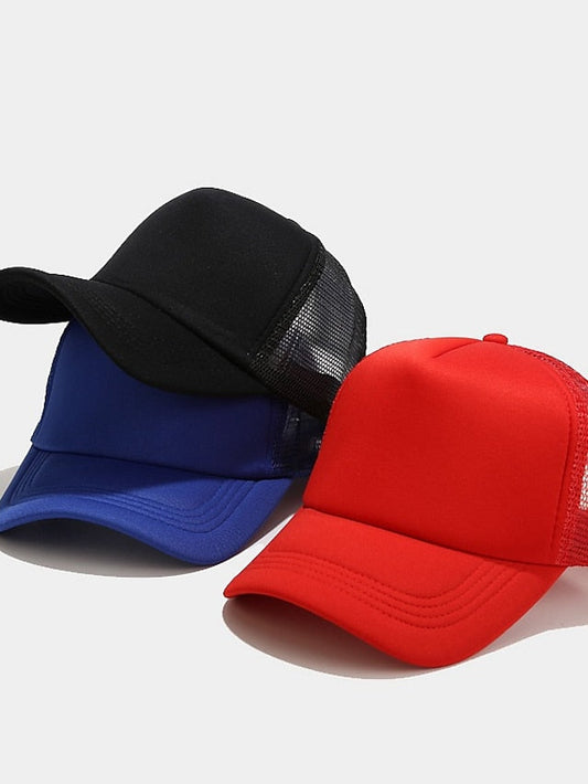 1pcs Unisex Cap Casual Plain Mesh Baseball Cap Adjustable Snapback Hats For Women Men Hip Hop Trucker Cap Streetwear Dad Hat for Women