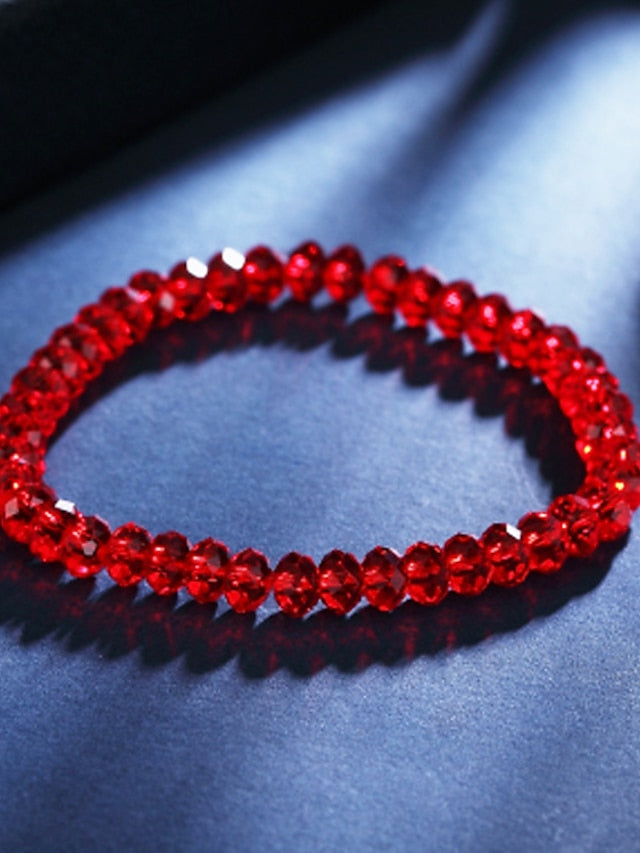 White Crystal Bracelet Classic Lucky Stylish Glass Bracelet Jewelry White / Champagne / Red For Party Evening Gift Daily Birthday for Women