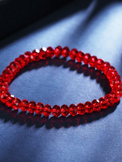 White Crystal Bracelet Classic Lucky Stylish Glass Bracelet Jewelry White / Champagne / Red For Party Evening Gift Daily Birthday for Women