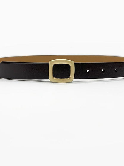 ins retro classic square buckle belt simple wide belt snap button casual jeans jacket coat decoration for Women