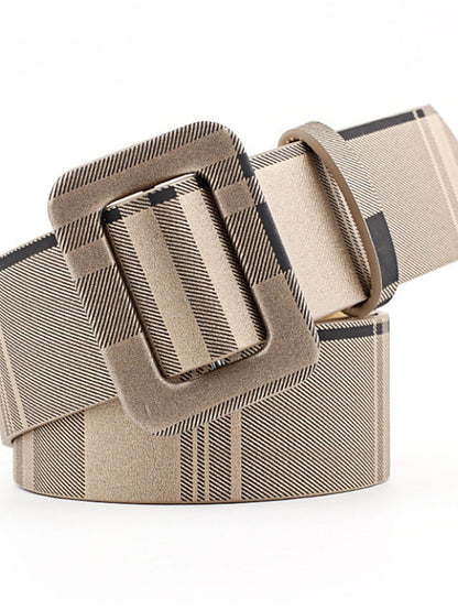 Unisex PU Buckle Belt PU Leather Sliding Buckle Plain Casual Classic Party Daily Black Brown Yellow Beige for Women