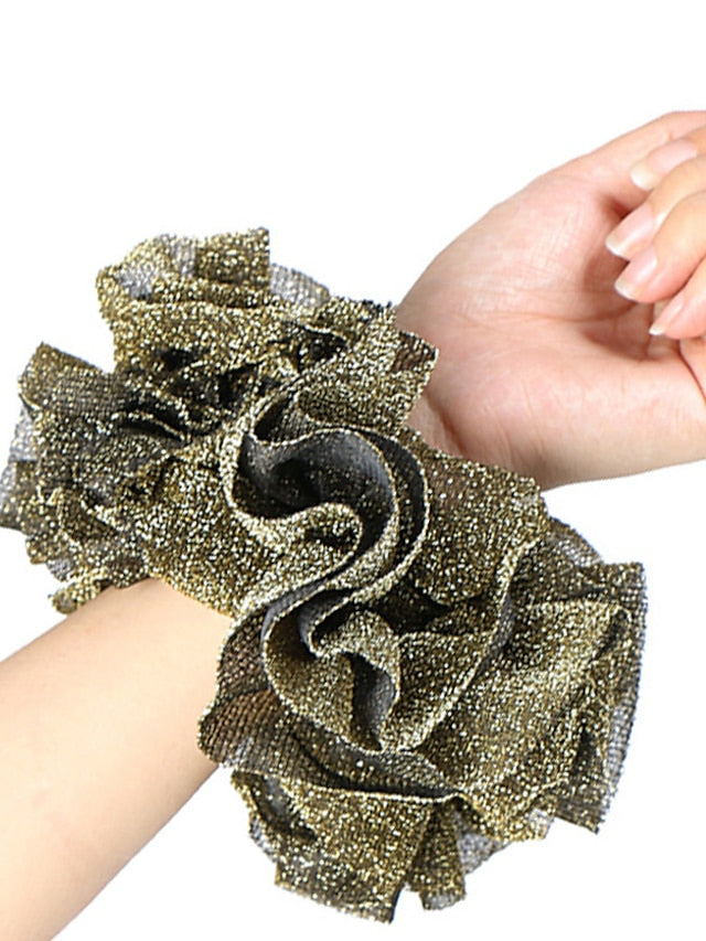 Bling Scrunchies Giant Large Intestine Big Hair Ties Elastic Rubber Bands Glitter Ponytail Holder Hijab Volumizing Scrunchies for Women