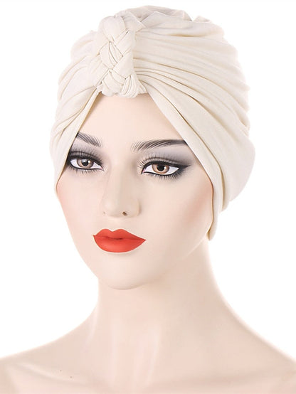 Vintage Inner Turban Hat Fashion Female Bandana Headband Hair Cover Cap Ladies Head Wraps for Women