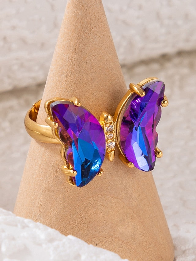 Rings Elegant Anniversary Butterfly Ring for Women
