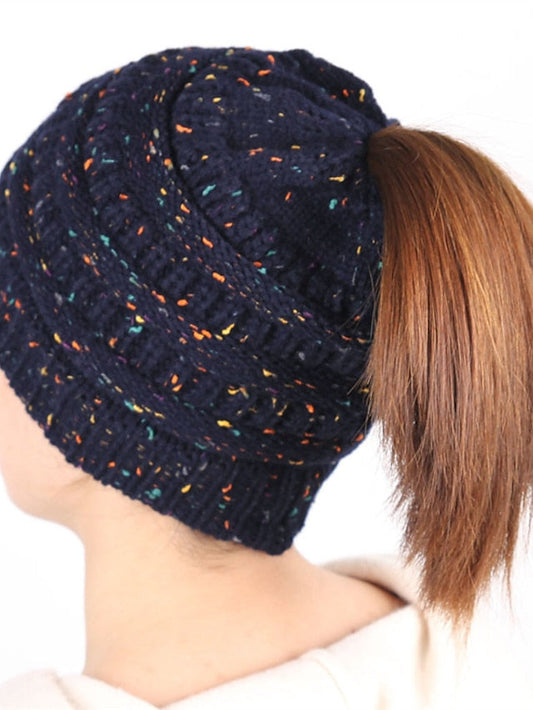 Hat Beanie / Slouchy Black Khaki Light Gray Outdoor Home Daily Knit Letter Multicolor Portable Windproof Comfort for Women