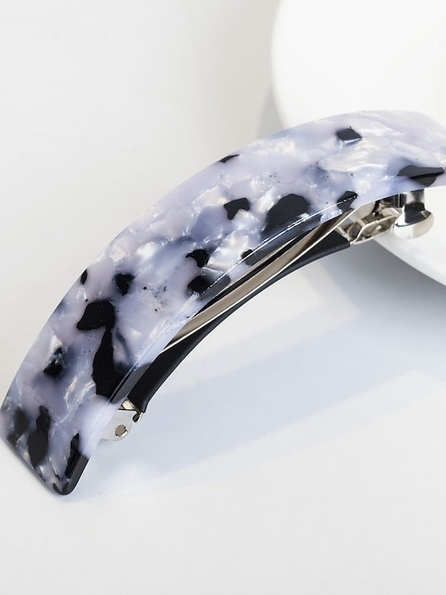 1PC Girls' Hair Clip Large French Barrettes for Women Fine Thick Hair Classic Tortoise Shell Hair Clips Wide Curved Celluloid Ponytail Holder Clamp Fashion Hair Accessories Automatic Clasp for Women