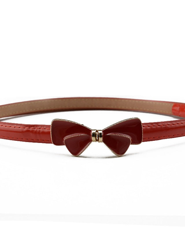 Skinny Belt Party Street Dailywear Holiday Black White Belt Pure Color Resin Pink Fall Winter Spring for Women