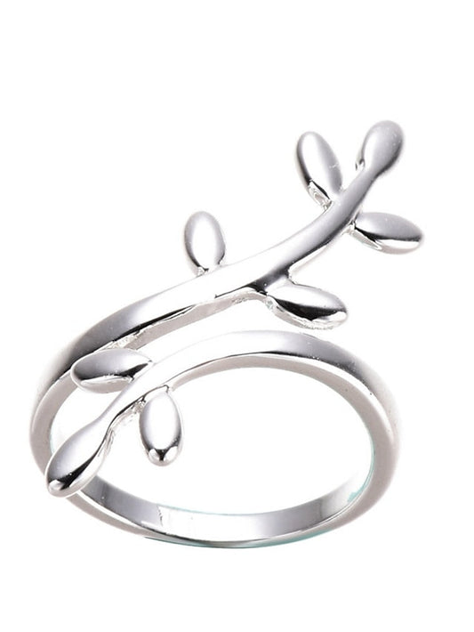 1PC Adjustable Ring For Street Daily Alloy Classic Leaf for Women