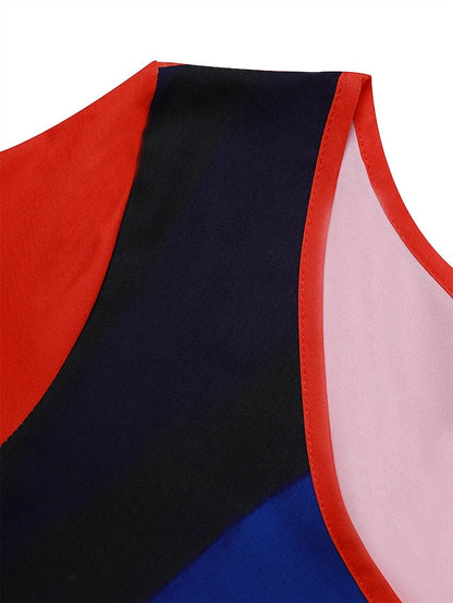 Abstract Portrait Floral Long Dress Maxi Dress Casual Dress Shift Dress Print Dress Fashion Streetwear Outdoor Daily Weekend Pocket Print Long Sleeve V Neck Dress Loose Fit Yellow Red Blue for Women